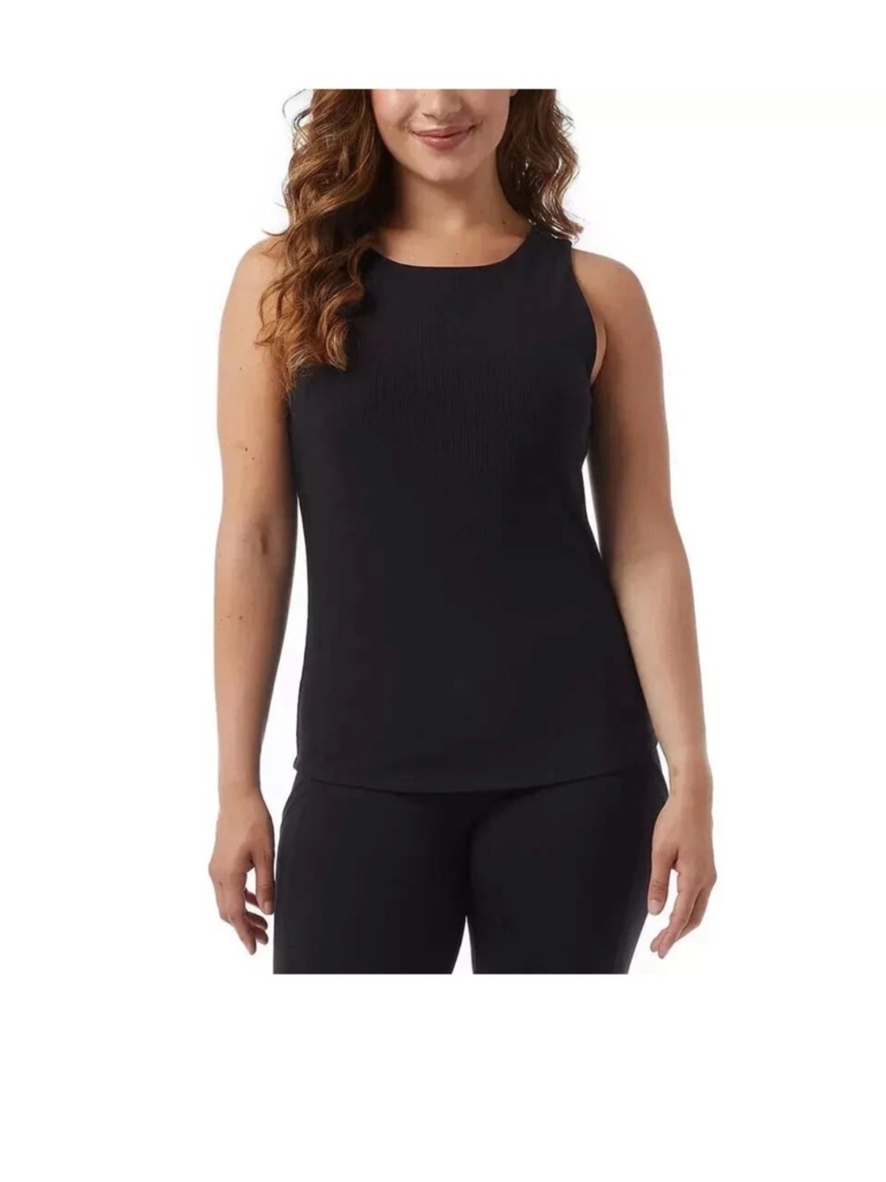 32 Degrees Black Sleeveless Ribbed Tank Top